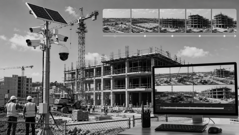 Best time-lapse security combo cameras monitoring a construction site