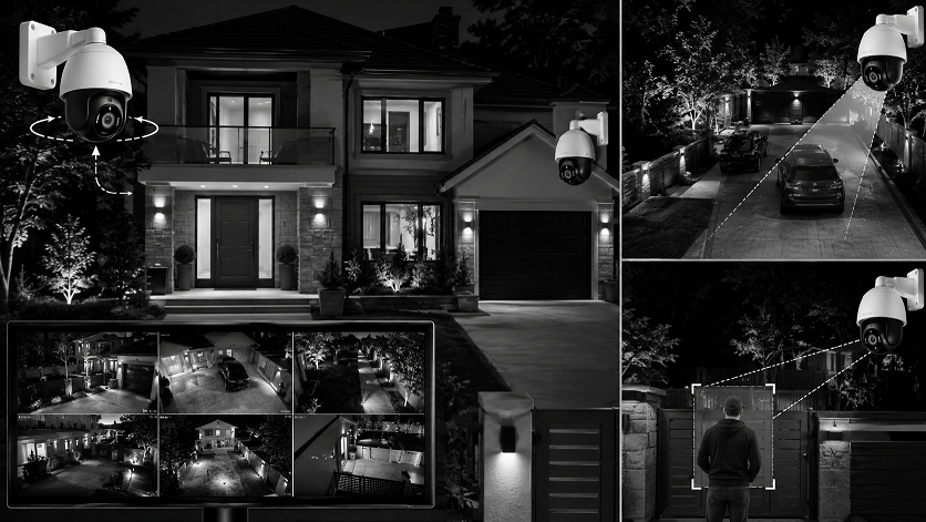 Best PTZ security cameras protecting a modern home with pan tilt zoom surveillance