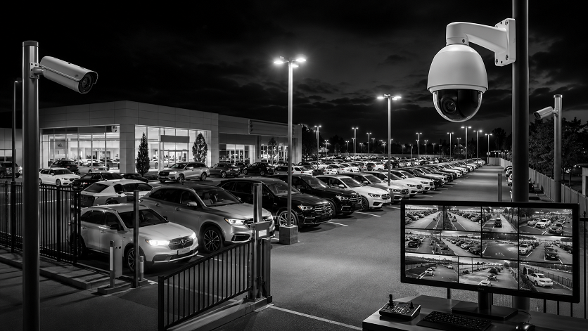 Best security cameras protecting a car dealership with outdoor vehicle surveillance