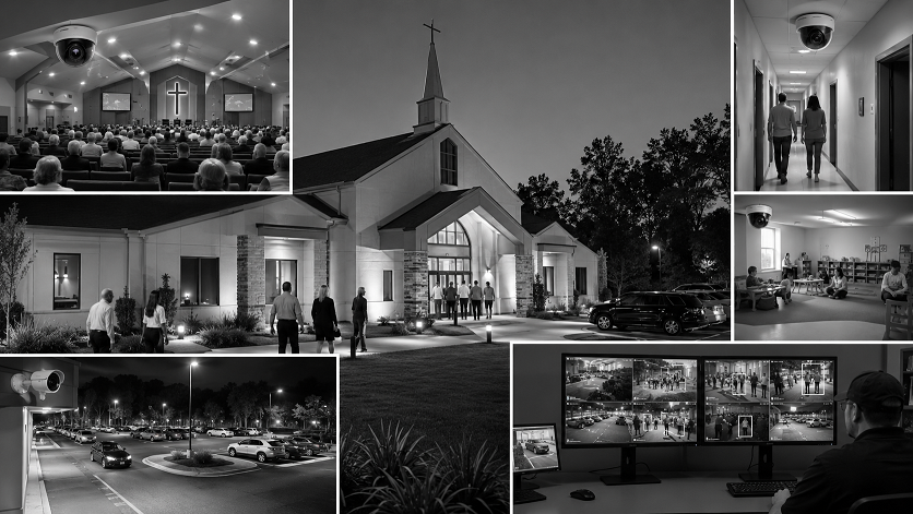 Best security cameras protecting a modern church and parking lot