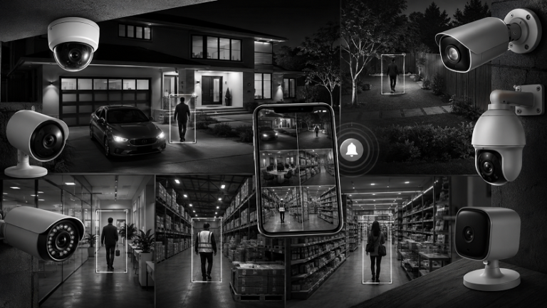 Motion detection security cameras with AI alerts protecting homes and businesses in 2026