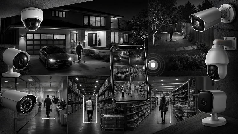 Motion detection security cameras with AI alerts protecting homes and businesses in 2026